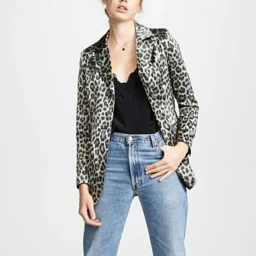 NWT Smythe Original Boyfriend Blazer In Classic Grey Leopard US 2‌‌‌‌‌‌‌‌‌‌‌‌‌‌‌